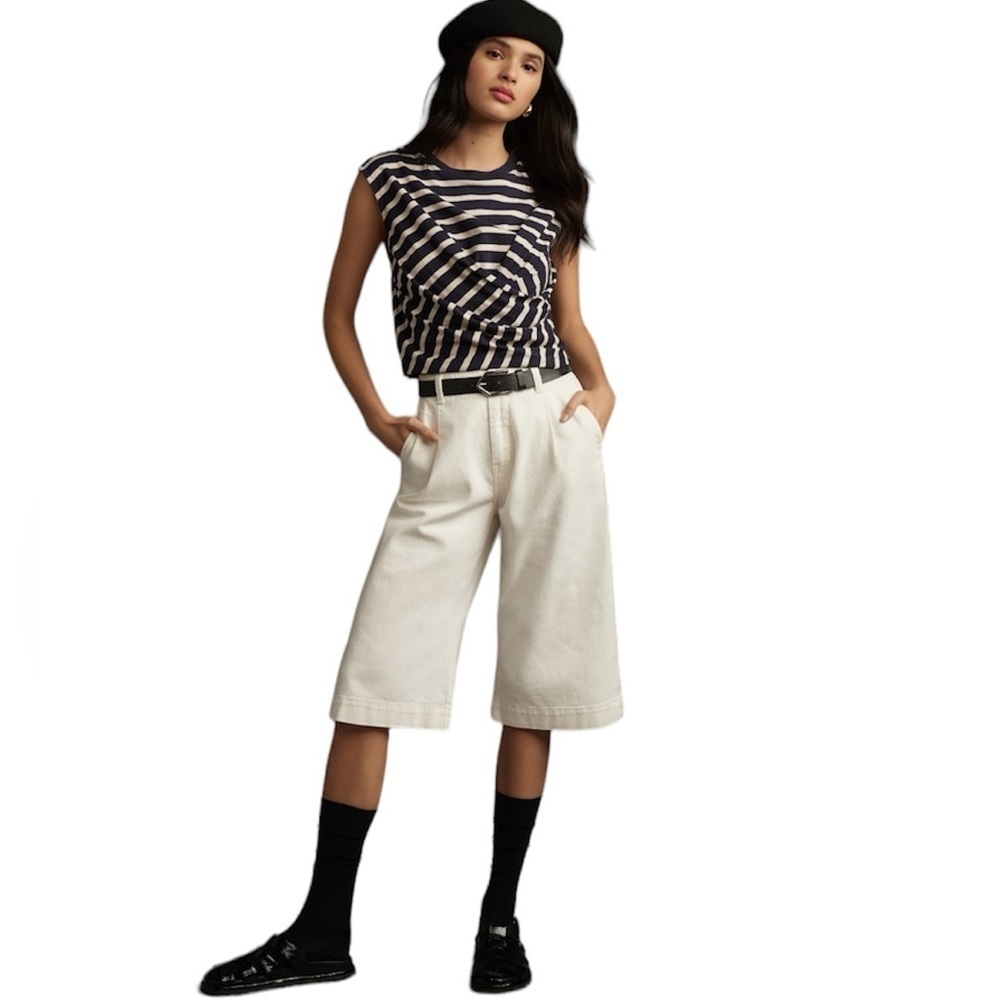 Anthropologie Pilcro High Rise Pleated Cullote Jeans